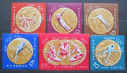 Poštovní známky Rumunsko 1961 LOH Melbourne neperf. Mi# 2010,2013-14,2017-19 Kat 15€
