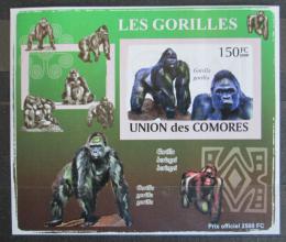 Poštovní známka Komory 2009 Gorily neperf. Mi# 2143 B Block