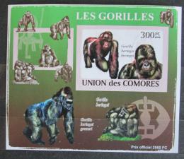 Poštovní známka Komory 2009 Gorily neperf. Mi# 2145 B Block