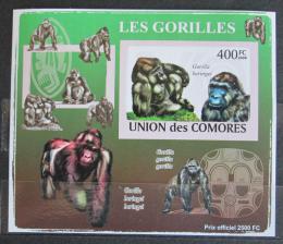 Poštovní známka Komory 2009 Gorily neperf. Mi# 2146 B Block