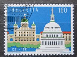 Poštovní známka Švýcarsko 1991 Bundeshaus a Capitol Mi# 1442