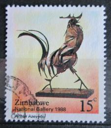 Poštovní známka Zimbabwe 1988 Kovový kohout, Arthur Azevedo Mi# 378