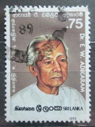 Poštovní známka Srí Lanka 1988 E. W. Adikaram, pedagog Mi# 849
