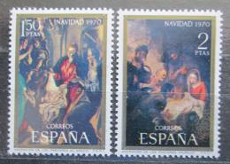 Poštovní známky Španìlsko 1970 Vánoce, umìní Mi# 1895-96