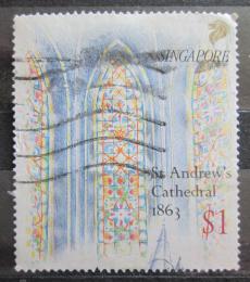 Potovn znmka Singapur 1991 Okno katedrly St. Andrew Mi# 625