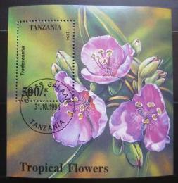 Poštovní známka Tanzánie 1994 Tropické kvìtiny Mi# Block 263