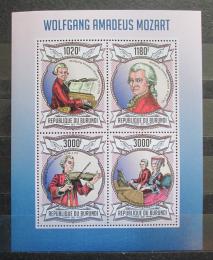 Potovn znmky Burundi 2013 Wolfgang Amadeus Mozart Mi# 3013-16 Kat 9.90