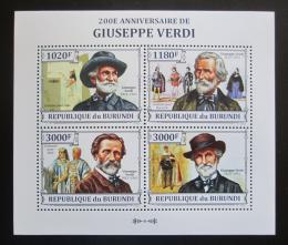 Potovn znmky Burundi 2013 Giuseppe Verdi, skladatel Mi# 3258-61 Kat 9.90 - zvtit obrzek