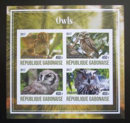 Poštovní známky Gabon 2017 Sovy neperf. Mi# N/N