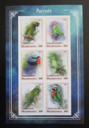 Poštovní známky Mauritánie 2017 Papoušci neperf. Mi# N/N