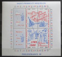 Poštovní známky St. Pierre a Miquleon 1989 Francouzská revoluce Mi# Block 2