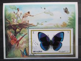 Poštovní známka Umm al-Kuvajn 1972 Motýli Mi# Block 50