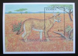 Poštovní známka Zambie 1987 Karakal Mi# Block 14 Kat 9€