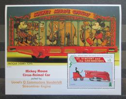 Poštovní známka Svatý Vincenc 1995 Disney, Mickey Mouse Mi# Block 360