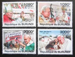Poštovní známky Burundi 2011 Papež Jan Pavel II. Mi# 2186-89 Kat 9.50€