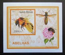 Poštovní známka Guinea-Bissau 2001 Vèely a vosy DELUXE Mi# 1513 Block