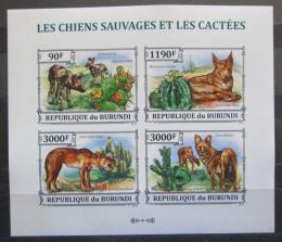 Poštovní známky Burundi 2013 Kaktusy a divocí psi neperf. Mi# 3228-31 B