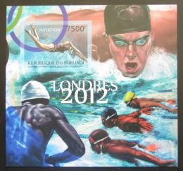 Poštovní známka Burundi 2012 LOH Londýn, plavání neperf. Mi# Block 267 B