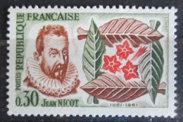 Poštovní známka Francie 1961 Jean Nicot, spisovatel Mi# 1340