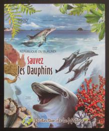 Poštovní známka Burundi 2012 Delfíni neperf. Mi# Block 246 B