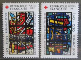 Poštovní známky Francie 1981 Èervený køíž, umìní Mi# 2295-96