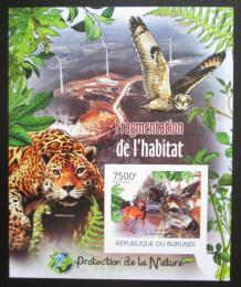 Poštovní známka Burundi 2012 Africká fauna neperf. Mi# Block 247 B