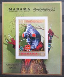 Poštovní známka Manáma 1971 Ceremoniální maska neperf. Mi# Block 140 B Kat 13€