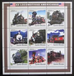 Poštovní známky Guinea-Bissau 2001 Americké parní lokomotivy Mi# 1791-99 Kat 13€
