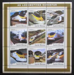 Poštovní známky Guinea-Bissau 2001 Lokomotivy Eurostar Mi# 1845-53 Kat 13€