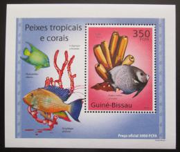 Poštovní známka Guinea-Bissau 2010 Tropické ryby a korály DELUXE Mi# 5073 Block