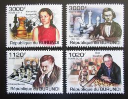 Poštovní známky Burundi 2011 Svìtoví šachisti Mi# 2250-53 Kat 9.50€