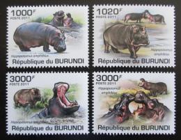Poštovní známky Burundi 2011 Hroši Mi# 1982-85 Kat 9.50€