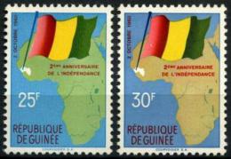 Potovn znmky Guinea 1960 Mapa a vlajka Mi# 54-55 - zvtit obrzek