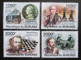 Poštovní známky Burundi 2011 Svìtoví šachisti Mi# 2254-57 Kat 9.50€