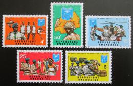 Potovn znmky Rwanda 1972 Nrodn garda Mi# 474-78