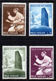 Poštovní známky Vatikán 1965 Papež Pavel VI. v OSN Mi# 483-86