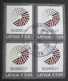 Poštovní známky Lotyšsko 2015 Prezidentství v Radì Evropy ètyøblok Mi# 928