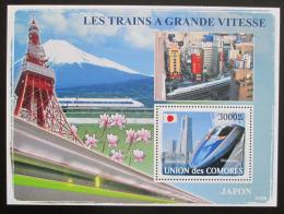 Poštovní známka Komory 2008 Japonské rychlovlaky Mi# Block 443 Kat 15€