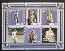 Poštovní známky Mosambik 2001 Sochy, Michelangelo Mi# 2115-20 Kat 11€