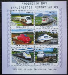 Poštovní známky Mosambik 2010 Moderní lokomotivy Mi# 4186-91 Kat 14€