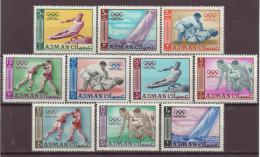 Poštovní známky Adžmán 1965 LOH Tokio Mi# 31-40 Kat 9€