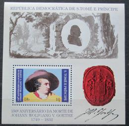 Poštovní známka Svatý Tomáš 1982 Johann Wolfgang Goethe Mi# Block 91 A Kat 15€