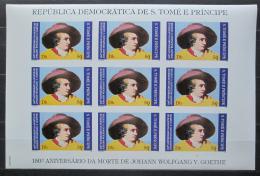 Poštovní známky Svatý Tomáš 1982 J. W. Goethe neperf. RARITA Mi# 1765 B Kat 180€