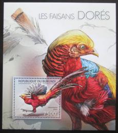 Poštovní známka Burundi 2012 Bažant zlatý Mi# Block 283 Kat 9€ 