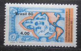 Poštovní známka Brazílie 1980 Mapa Ameriky Mi# Mi# 1759