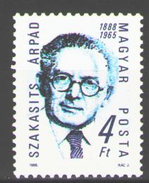 Poštovní známka Maïarsko 1988 Prezident Arpád Szakasits Mi# 4001