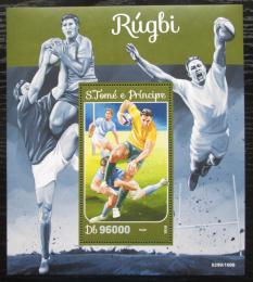 Poštovní známka Svatý Tomáš 2016 Rugby Mi# Block 1190 Kat 10€