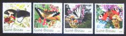 Poštovní známky Guinea-Bissau 2003 Motýli a houby Mi# 2087-90 Kat 15€