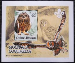 Potovn znmka Guinea-Bissau 2005 Sovy a houby DELUXE Mi# 3235 Block - zvtit obrzek