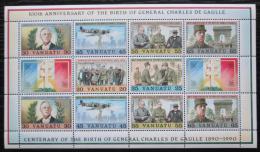 Poštovní známky Vanuatu 1990 Charles de Gaulle Mi# 845-50 Bogen Kat 18€
